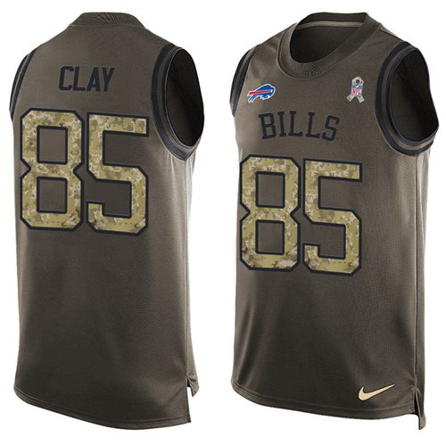 Nike Bills #85 Charles Clay Green Men's Stitched NFL Limited Salute To Service Tank Top Jersey - Click Image to Close